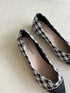 Pointy Toe Houndstooth Plaid Print Casual Pump Ladies Shoes